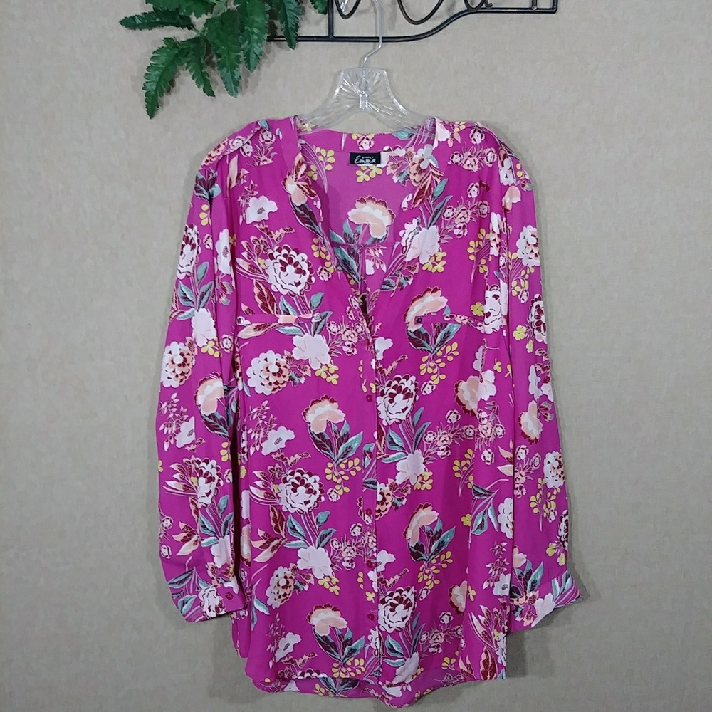 Simply Emma floral blouse 3X